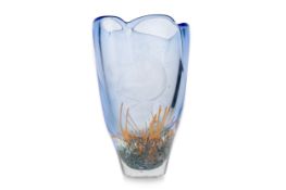 CAITHNESS GLASS VASE, 'SHADOW DOLPHINS' PATTERN