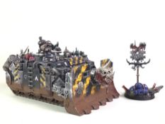 COLLECTION OF IRON WARRIORS VEHICLES AND MINIATURES,