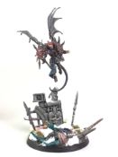 CHAOS SORCERER LORD AND OTHER MINIATURES, AGE OF SIGMAR SLAVES TO DARKNESS