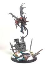 CHAOS SORCERER LORD AND OTHER MINIATURES, AGE OF SIGMAR SLAVES TO DARKNESS
