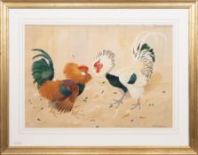 * RALSTON GUDGEON RSW (SCOTTISH 1910 - 1984), FIGHTING COCKERELS
