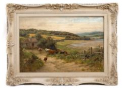 CHARLES FRANCE (BRITISH 19TH/20TH CENTURY), ENGLISH LANDSCAPE WITH CATTLE