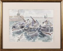 FRANK ADCROFT, BOATS IN HARBOUR