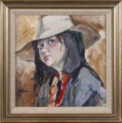 JAN BRUCE, GIRL IN HAT