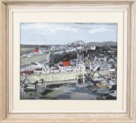 SCOTTISH SCHOOL (LATE 20TH CENTURY), THE LAST OF THE GREAT CUNARDERS CARONIA IN THE CLYDE