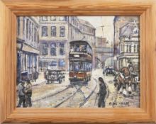 ROBIN MILLER, GLASGOW TRAM ON MOIR STREET BETWEEN LONDON ROAD AND GALLOWGATE