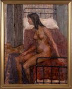 SCOTTISH SCHOOL (20TH CENTURY), NUDE FEMALE SEATED ON A BED