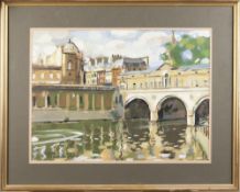 JOHN MACKIE, PULTENEY BRIDGE ON THE RIVER AVON, BATH