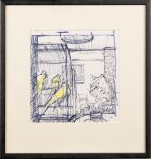 RUSKIN SPEAR RA, PARROTS AND CAT