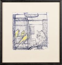 RUSKIN SPEAR RA, PARROTS AND CAT