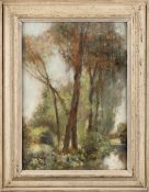 SCOTTISH SCHOOL, LATE 19TH CENTURY, TREES BY THE STREAM