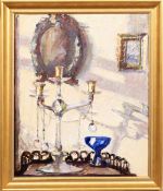 * FLORENCE ST JOHN CADELL (SCOTTISH 1877 - 1966), STILL LIFE WITH BLUE GOBLET