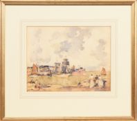 JAMES WATTERSON HERALD (SCOTTISH 1859 - 1914), COASTAL LANDSCAPE WITH TALL SHIPS