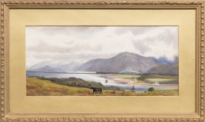 GERTRUDE MARTINEAU (BRITISH 1837 – 1924), ARGDOUR HILLS & LOCH LINNHE FROM CORRAN FERRY