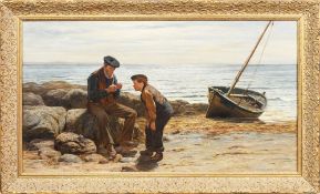 JOSEPH HENDERSON RSW (SCOTTISH 1832 - 1908), THREADING THE LINE