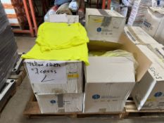 BOXES OF GILDAN LARGE SAFETY GREEN SHIRTS