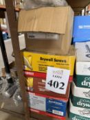 BOXES OF ASSORTED DRYWALL AND WOOD SCREWS