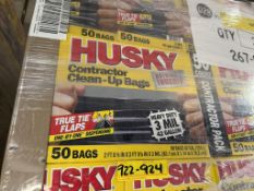 BOXES OF HUSKY CONTRACTOR CLEAN-UP BAGS 42 GAL.