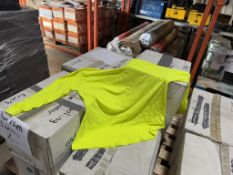 BOXES OF GILDAN XL SAFETY GREEN SHIRTS