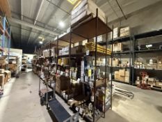 SECTION OF METAL SHELVING UNITS 3 TIERS