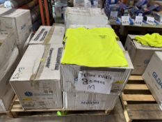 BOXES OF GILDAN MEDIUM SAFETY GREEN SHIRTS