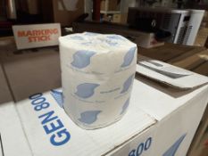 BOX OF GEN 800 2-PLY BATHROOM TISSUE (96) ROLLS