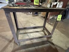 METAL WORK TABLE ON CASTERS
