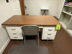DOUBLE PEDESTAL METAL DESK WITH CHAIR