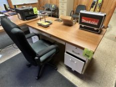 DOUBLE PEDESTAL METAL DESK WITH CHAIR