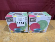 GIBSON HOME BRIST MELAMINE DINNERWARE SET