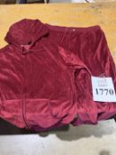 FLEECE MAROON TRACK SUIT SIZE L