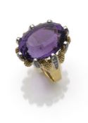Van Cleef & Arpels vintage ring with amethyst and diamonds