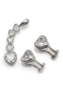 Demi-parure with heart-shaped diamonds