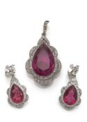 Demi parure with tourmalines and diamonds