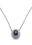 NECKLACE WITH SAPPHIRE AND DIAMONDS
