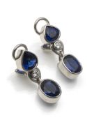 Sapphire diamond earclips