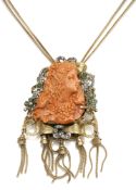 ROSÈGOLD NECKLACE WITH CAMEO OF FLORA