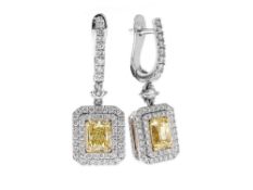 Magnificent earrings with yellow diamonds