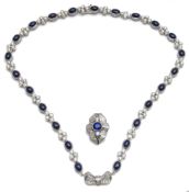 NECKLACE WITH SAPPHIRES & DIAMONDS