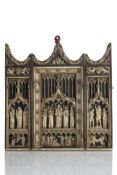 AN IMPRESSIVE MEDIEVAL STYLE ALTAR TRIPTYCH