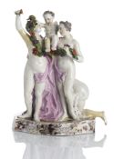 A GROUP OF THE THREE GRACES - AGLAIA EUPHROSYNE AND THALIA WITH CUPIDO