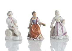 THREE FIGURES FROM THE SERIES OF THE FOUR SEASONS