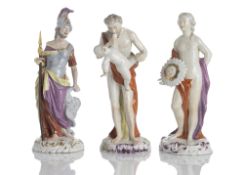 THREE FIGURES FROM A SERIES OF TWELFE GODS AND GODESSES