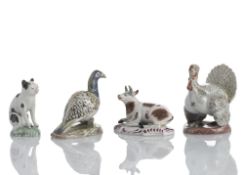 FOUR MINIATURE ANIMAL FIGURES