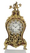 A LARGE LOUIS XV ORMOLU MOUNTED VERNIS MARTIN AND WOOD PENDULE