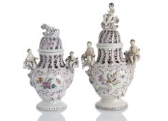 TWO POTPOURRI VASES AND LIDS