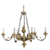 A CARVED AND GILT WOOD DIRECTOIRE CHANDELIER