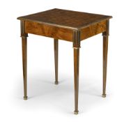A SOUTHGERMAN BRASS-BANDED FRUITWOOD PARQUETRY SIDETABLE