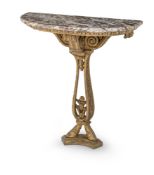 A FRENCH CARVED GILTWOOD CONSOLE TABLE