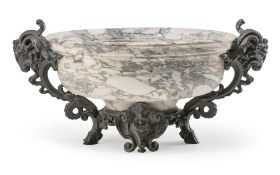 A LARGE BRONZE MOUNTED MARBLE JARDINIERE